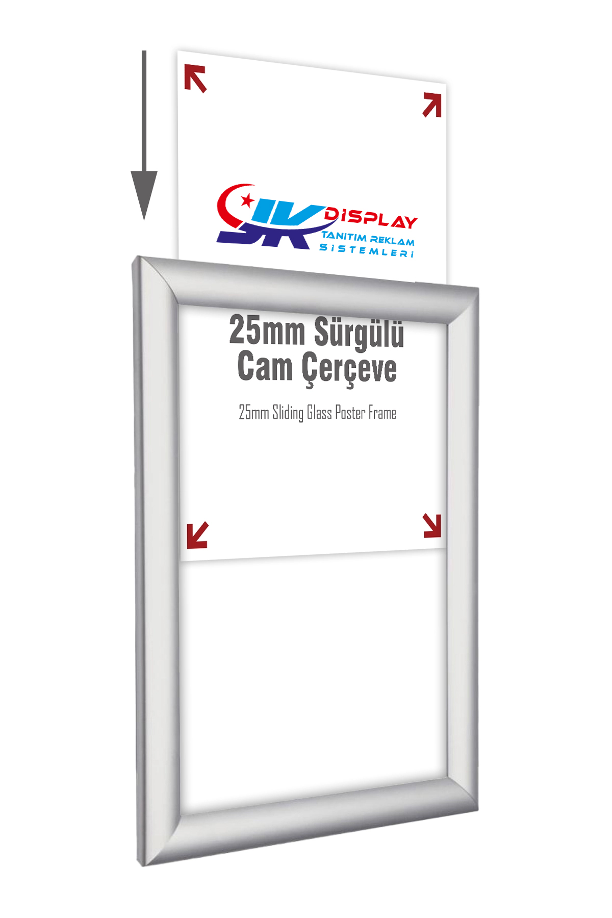 25mm Sürgülü Cam Çerçeve