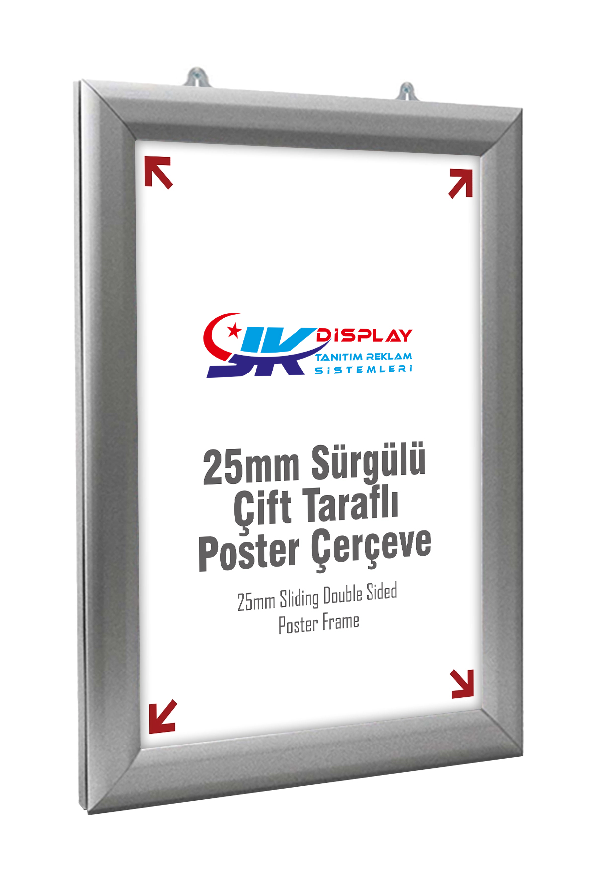 25mm Sürgülü Çift Taraflı Poster Çerçeve